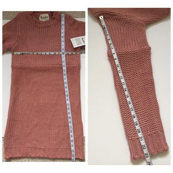 KNITZ for love & lemons pink sweater dress XS - Picture 3 of 4